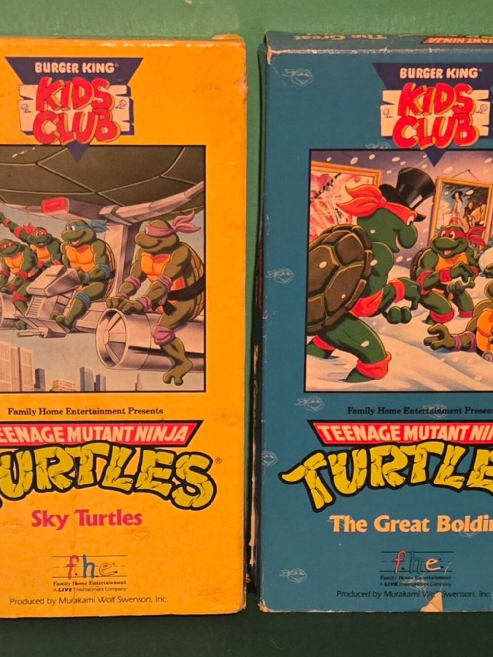 Lot of 2 Teenage Mutant Ninja Turtles VHS Tapes Burger King Kids Club